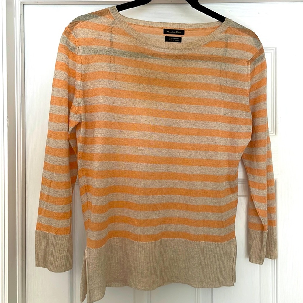 Lightweight striped orange sweater